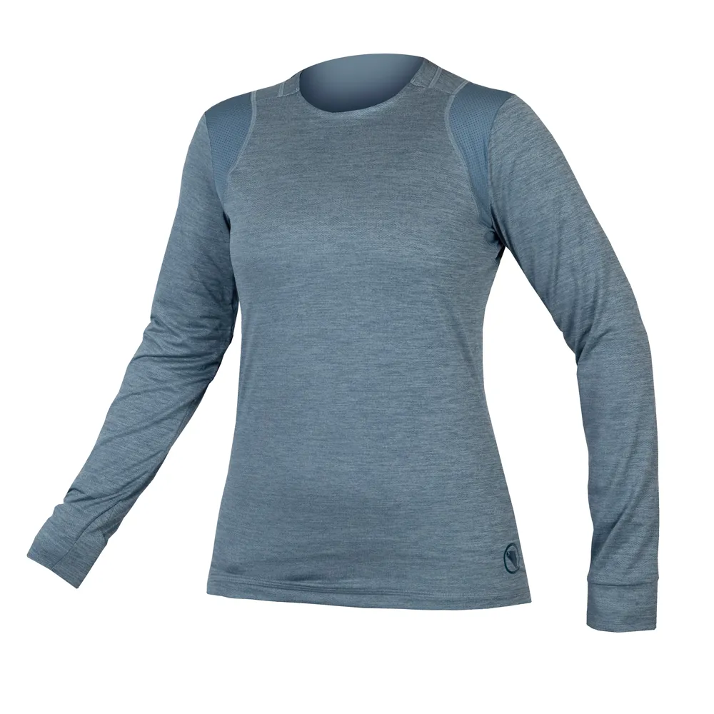 uPRISE Bikes Endura SingleTrack Women's Long Sleeve Jersey - Blue steel | Price match, 365 day return s, 18-Month Warranty, Finance Available & Free UK Delivery