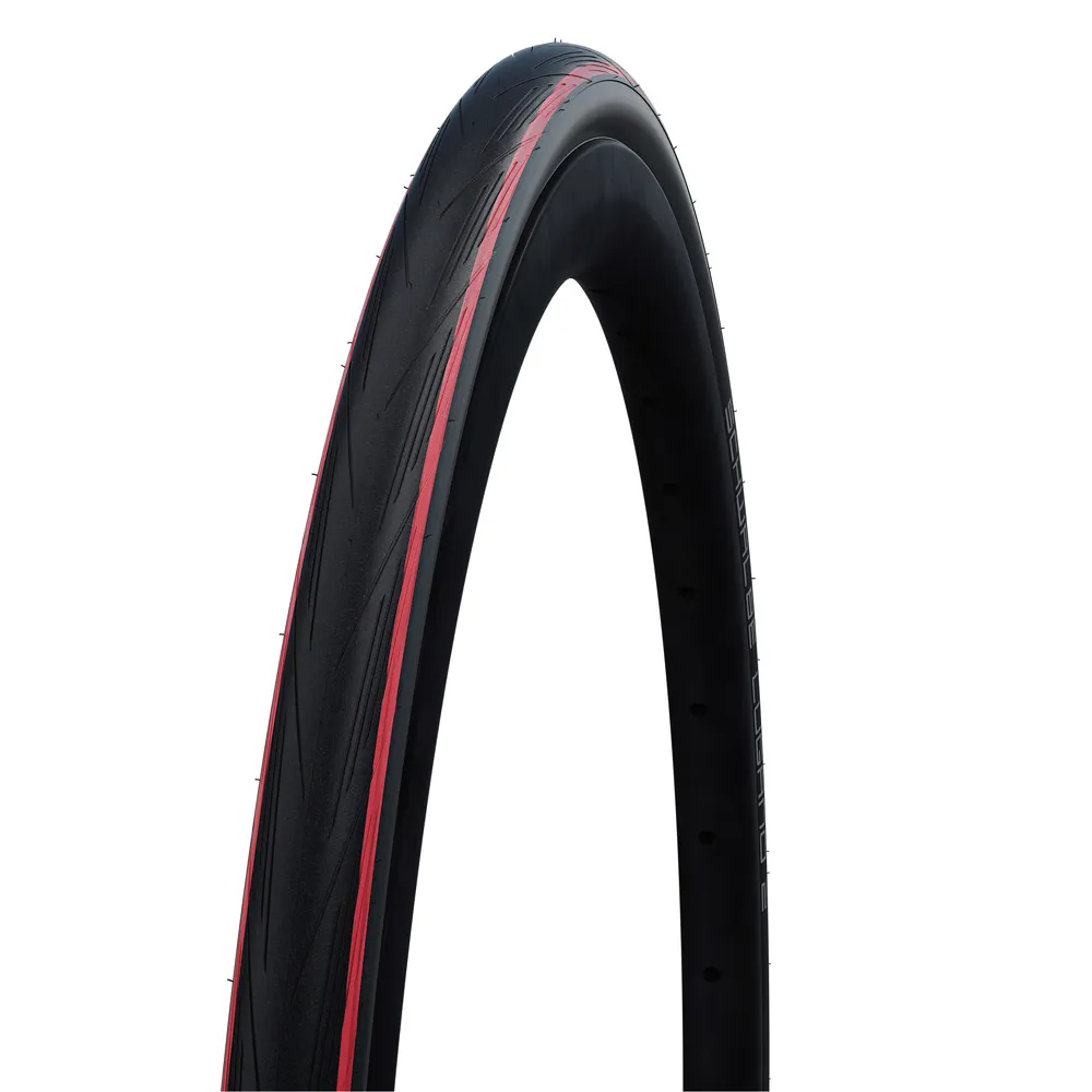 uPRISE Bikes Schwalbe Lugano II Folding 700 x 25c Road Bike Tyre - Black/Red | Price match, 365 day return s, 18-Month Warranty, Finance Available & Free UK Delivery