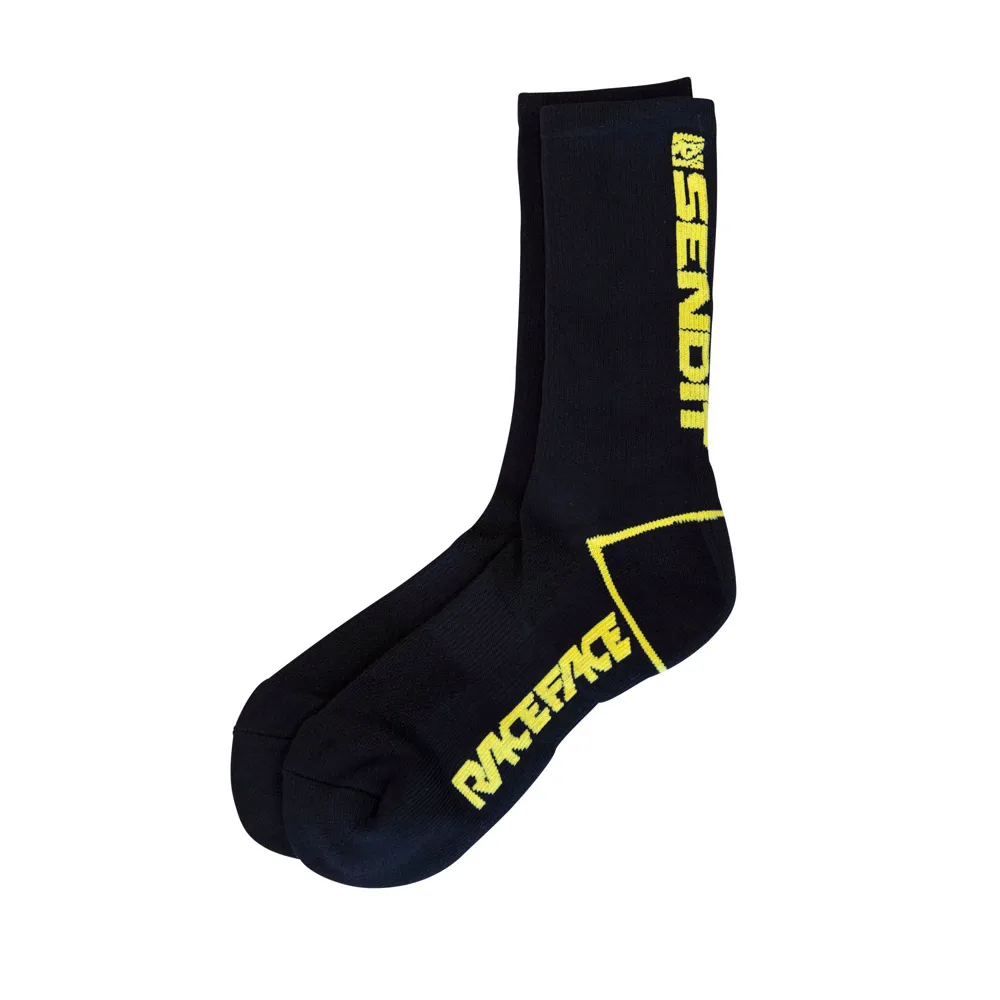 uPRISE Bikes Race Face Send It Socks - Black | Price match, 365 day return s, 18-Month Warranty, Finance Available & Free UK Delivery