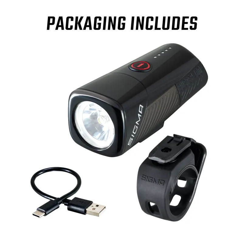Sigma Buster 400 USB Headlight W/Handlebar Mount-1