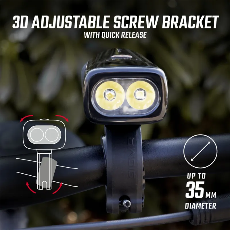 Sigma Buster 1100 USB Headlight w/Handlebar Mount-5