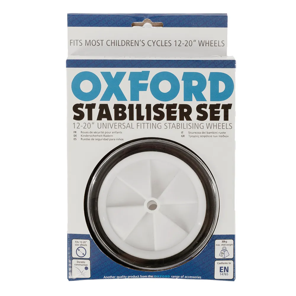 uPRISE Bikes Oxford Universal 12- 20 Inch Stabiliser Set - Black/White | Price match, 365 day return s, 18-Month Warranty, Finance Available & Free UK Delivery
