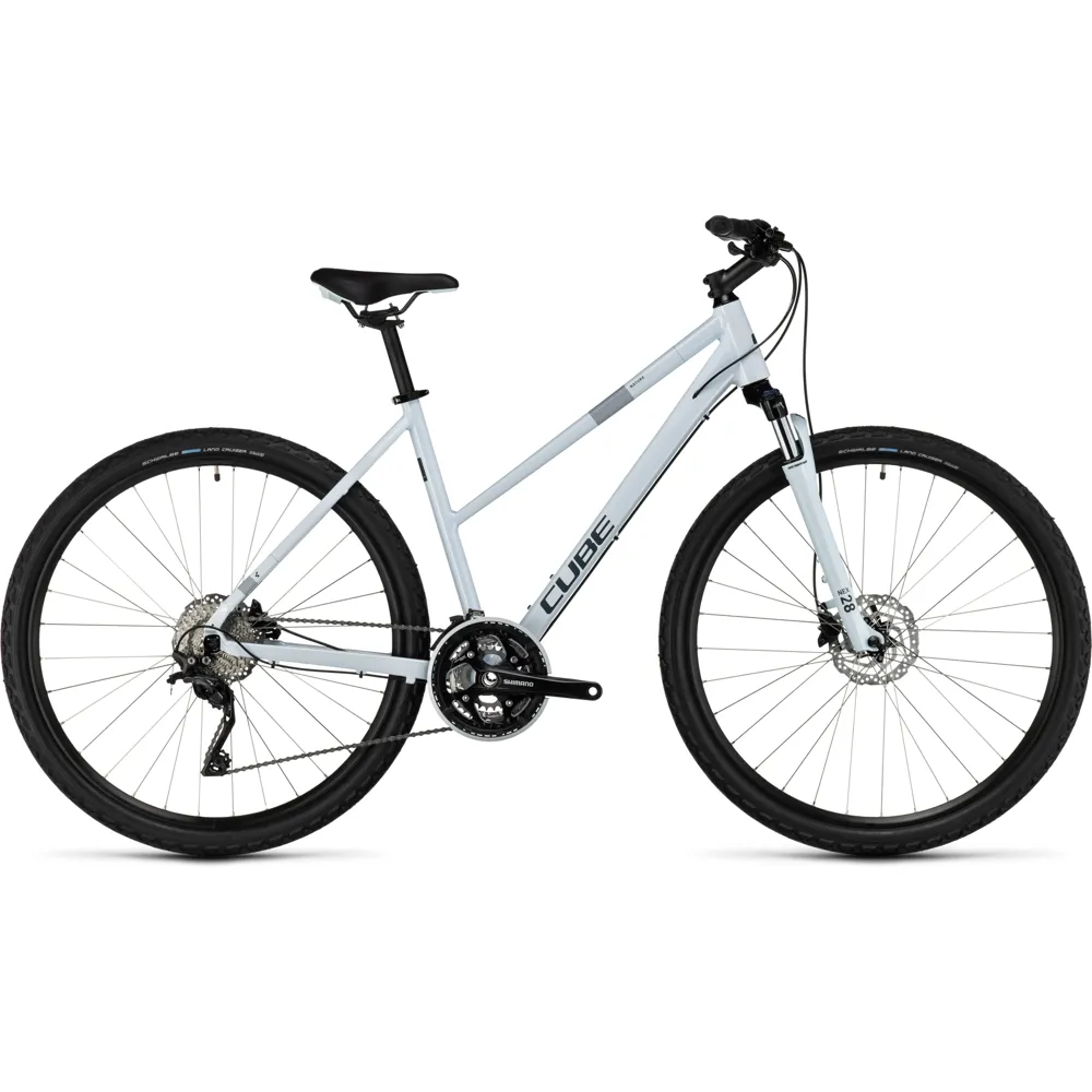 uPRISE Bikes Cube Nature Pro Trapeze 2024 Women's Hybrid Bike - Frosthwite/Grey | Price match, 365 day return s, 18-Month Warranty, Finance Available & Free UK Delivery