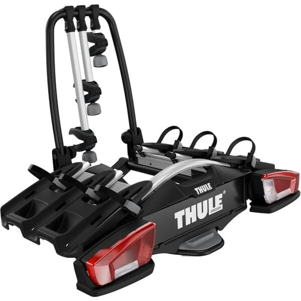 uPRISE Bikes Thule VeloCompact 3-Bike Towball Carrier - 13-Pin - Black/Silver | Price match, 365 day return s, 18-Month Warranty, Finance Available & Free UK Delivery