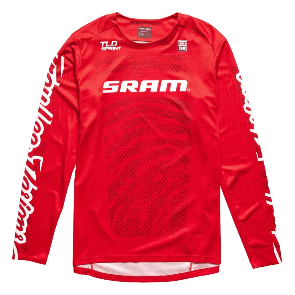 uPRISE Bikes Troy Lee Designs Sprint Men's Long Sleeve Jersey - SRAM Shifted Red | Price match, 365 day return s, 18-Month Warranty, Finance Available & Free UK Delivery