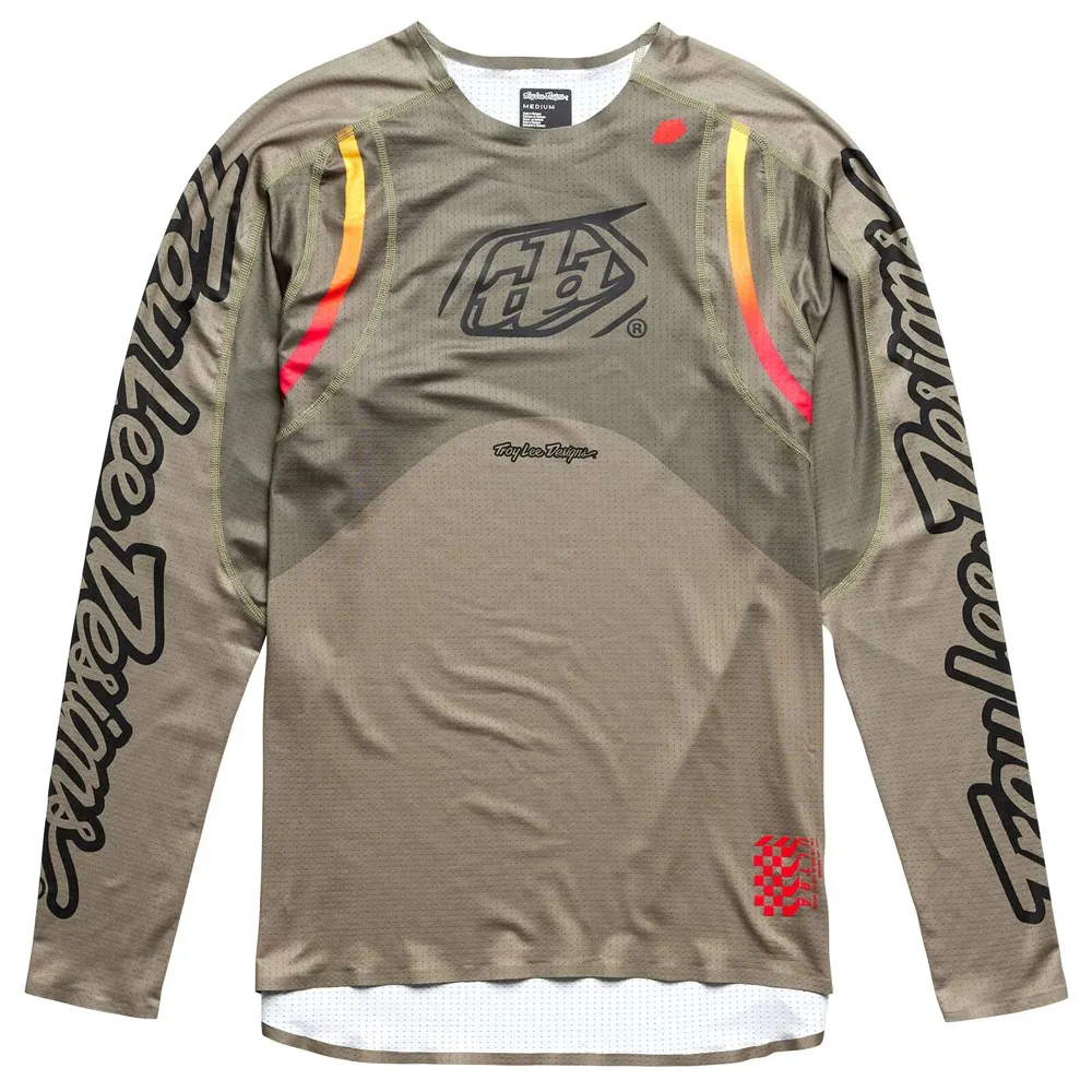 uPRISE Bikes Troy Lee Designs Sprint Ultra Men's Long Sleeve Jersey - Pinned Olive | Price match, 365 day return s, 18-Month Warranty, Finance Available & Free UK Delivery