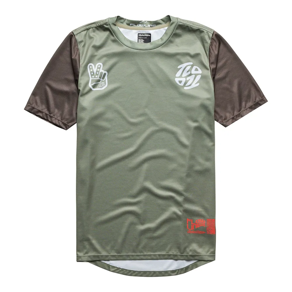 uPRISE Bikes Troy Lee Designs Flowline Youth Short Sleeve Jersey - Flipped Olive | Price match, 365 day return s, 18-Month Warranty, Finance Available & Free UK Delivery