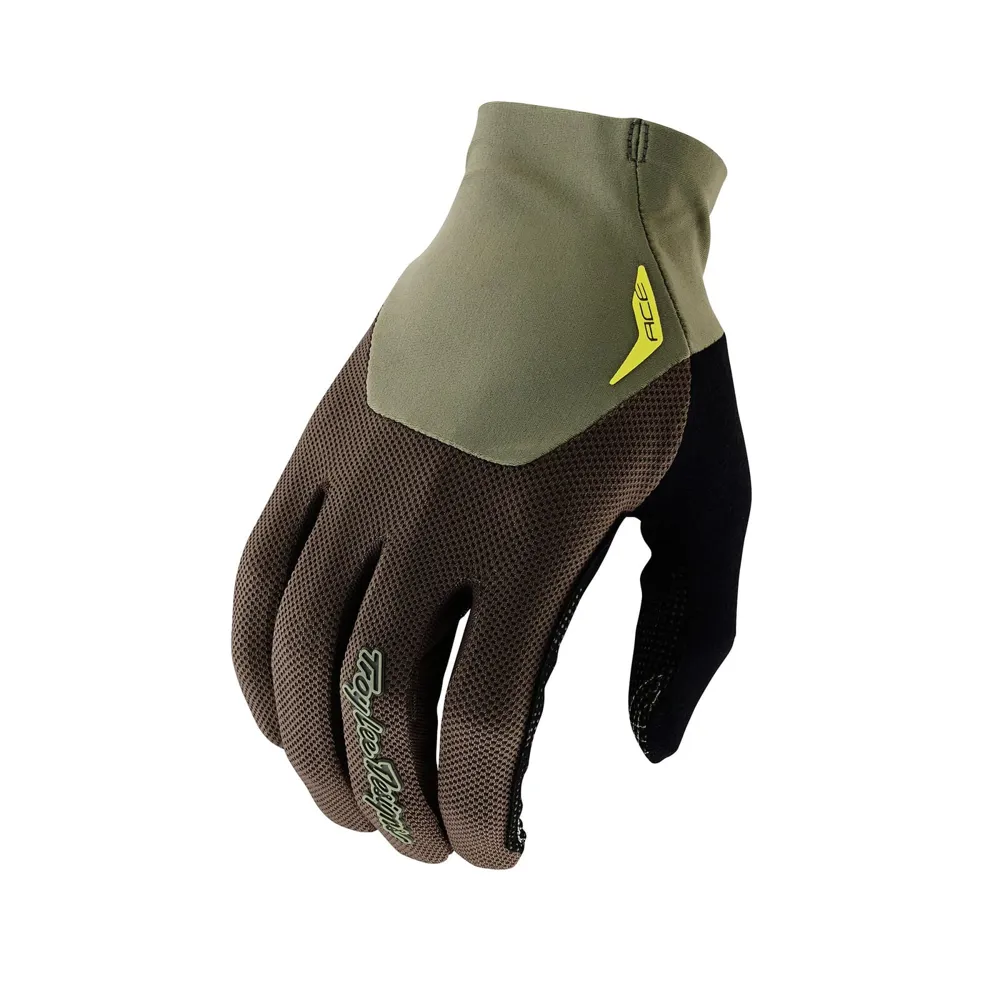 uPRISE Bikes Troy Lee Designs Ace Long Finger Gloves - Mono Olive | Price match, 365 day return s, 18-Month Warranty, Finance Available & Free UK Delivery