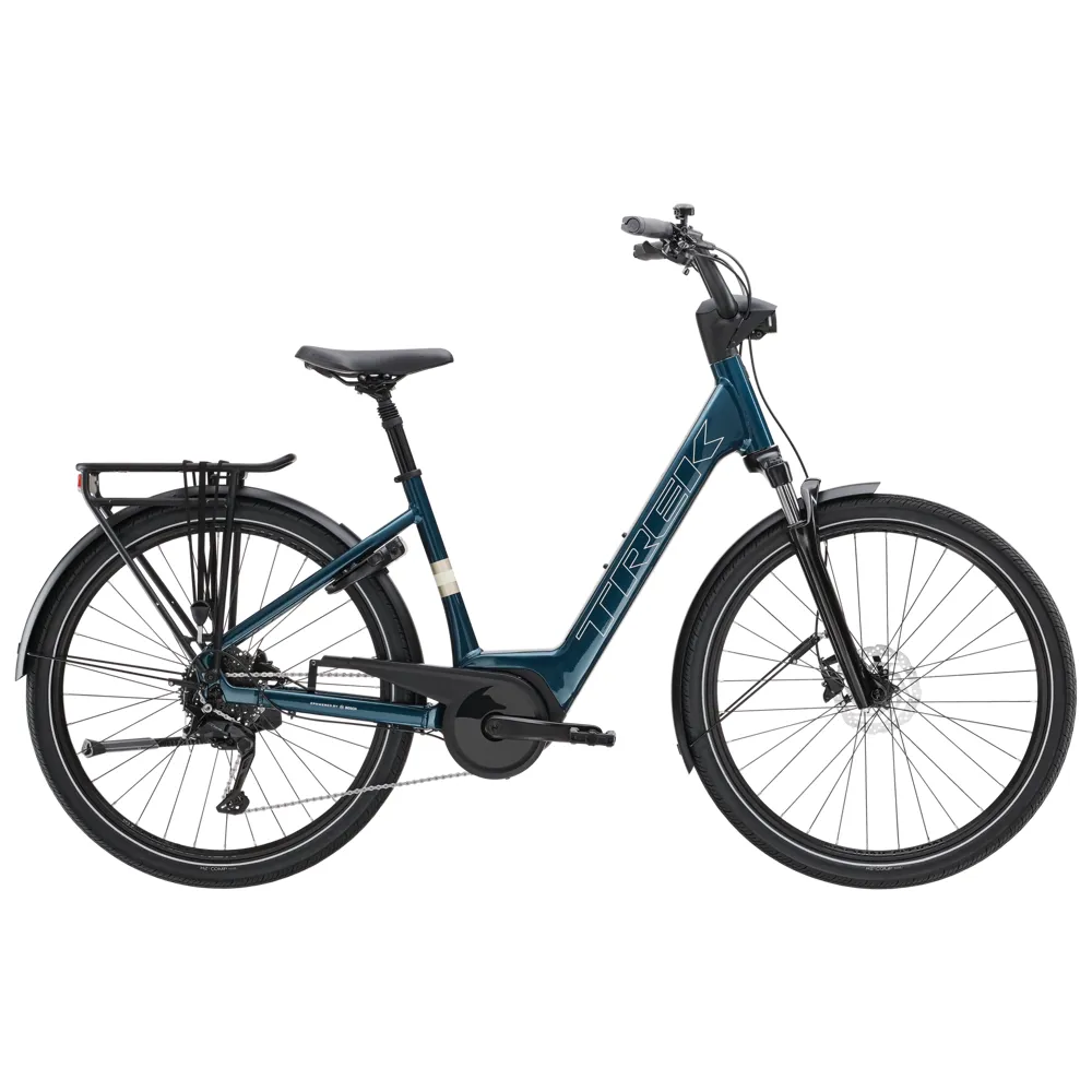 uPRISE Bikes Trek Verve+ 2 Lowstep 400Wh 2026 Electric Hybrid Bike - Dark Aquatic | Price match, 365 day return s, 18-Month Warranty, Finance Available & Free UK Delivery