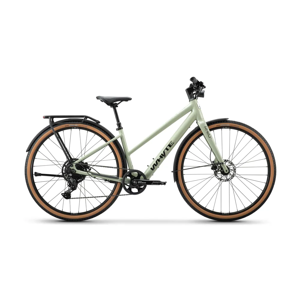 uPRISE Bikes Whyte Bikes Whyte RheO 3 Step-Through 2025 Electric Hybrid Bike - Gloss Sage Green | Price match, 365 day return s, 18-Month Warranty, Finance Available & Free UK Delivery