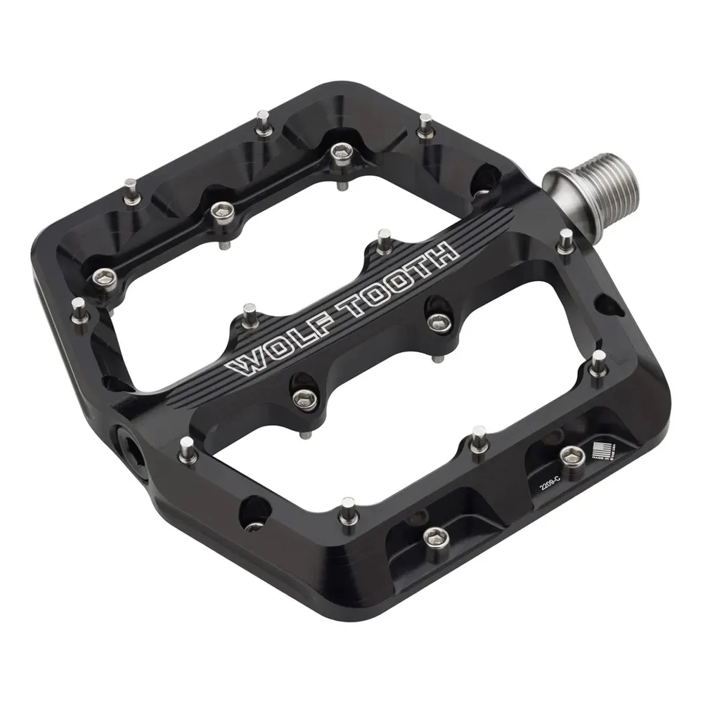 uPRISE Bikes Wolf Tooth Waveform Flat MTB Pedals - Black | Price match, 365 day return s, 18-Month Warranty, Finance Available & Free UK Delivery