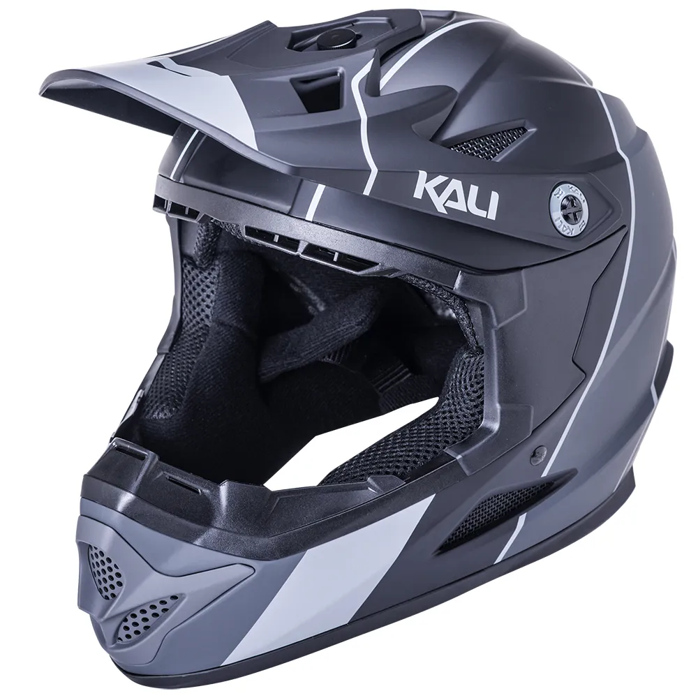 uPRISE Bikes Kali Zoka Stripe Full Face Helmet - Black/Grey | Price match, 365 day return s, 18-Month Warranty, Finance Available & Free UK Delivery
